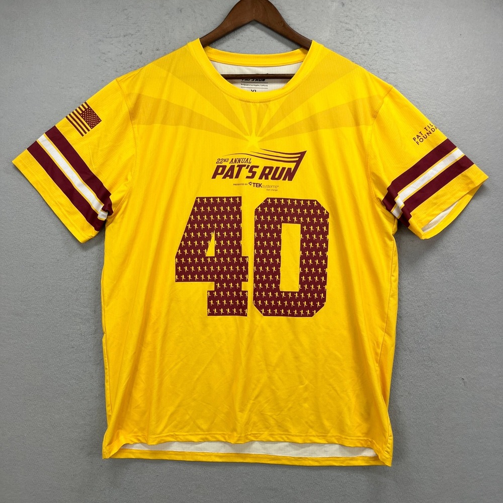 Pat Tillman Foundation Pats Run Shirt Mens XL Yellow Arizona State ASU Jersey
